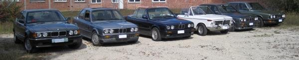 Von Links nach rechts: BMW 750iL  BMW 325iX, BMW 320i Cabrio, BMW 2002 Vollcabrio, BMW 325i, BMW 520i