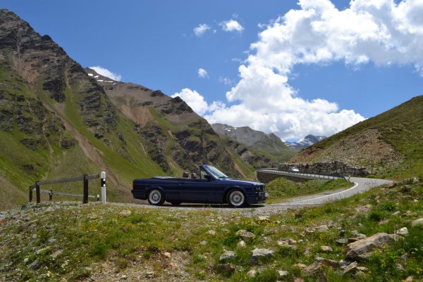 E30 Cabrio in den Alpen (Umbrailpass)