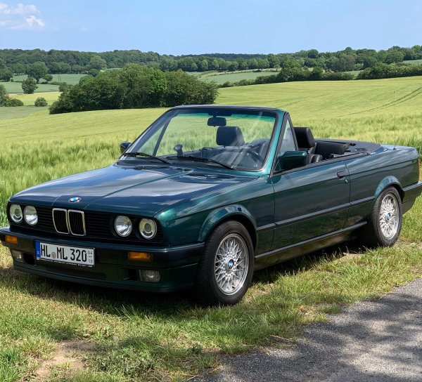 320i Cabrio Bj. 92 im Sonderlack „Islandgrün“