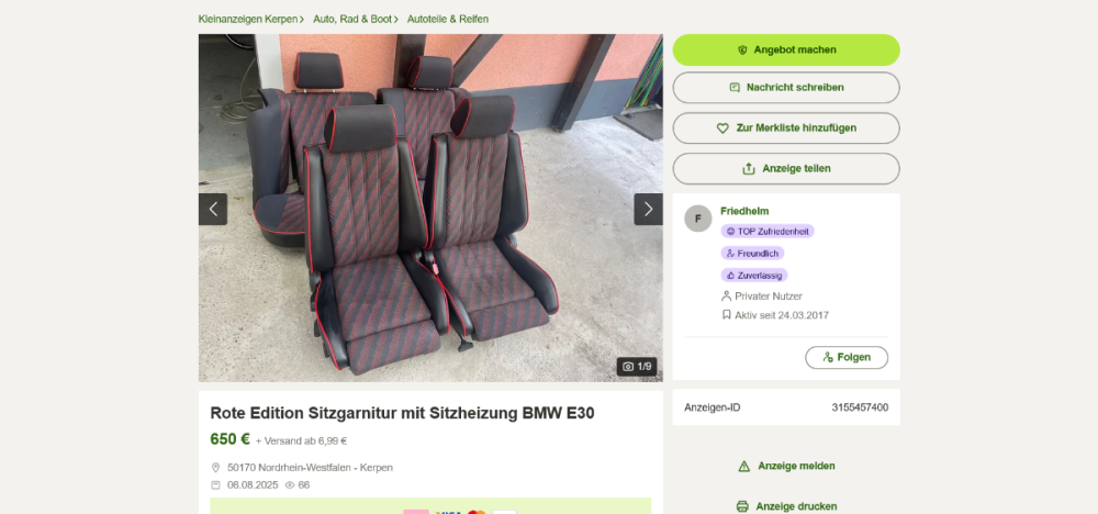 Screenshot 2025-08-06 at 19-59-55 Rote Edition Sitzgarnitur mit Sitzheizung BMW E30 in Nordrhein-Westfalen - Kerpen Ersatz- & Reparaturteile kleinanzeigen.de.png